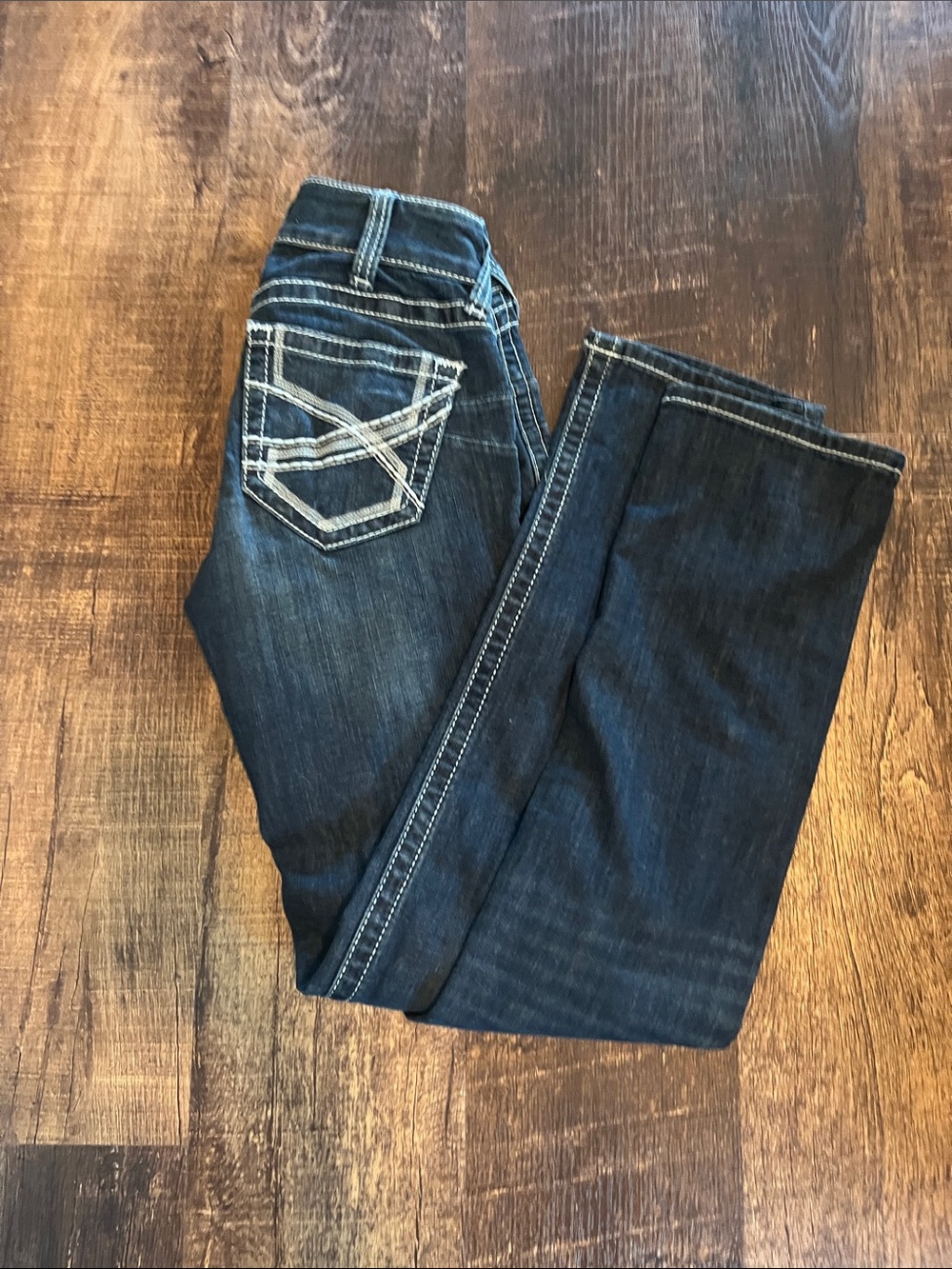 Ariat Dark Blue Denim Jeans with White Stitching 25R